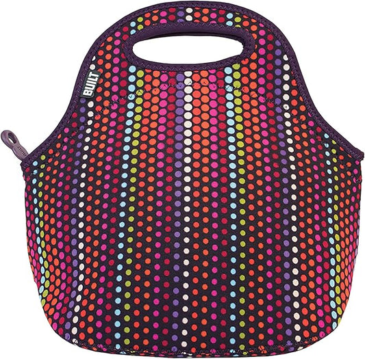 BUILT Gourmet Getaway Soft Neoprene Lunch Tote, Lightweight, Insulated, and Reusable, One Size, Micro Dots