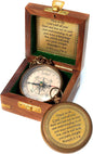 Trust in The Lord with All Your Heart -Proverbs 3: 5-6 Quote Engraved Compass with Wooden Box. Greeting Card, Inspirational Gift Men, Christian Boys Baptism Gifts, Graduation Day