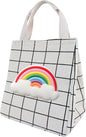 Lunch Bag Insulated Lunch Box for Women Men,Reusable Adult Lunch Tote Bags for Work or Travel (Rainbow White)