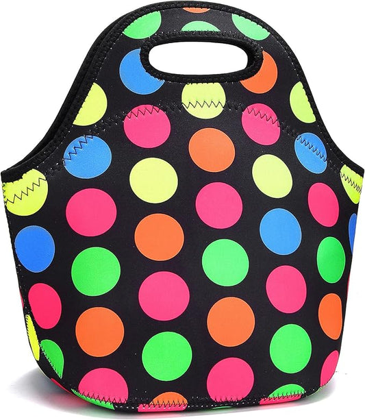 Neoprene Lunch Bags Thermal Insulated Lunch Tote Bag Reusable Washable Neoprene Picnic Bag for Women Men