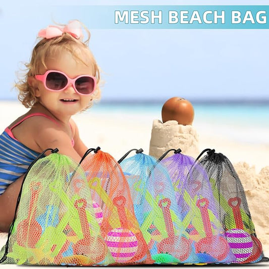 Mesh Drawstring Bag 40Pcs - Multicolor Nylon Laundry Bag for College, Gym, Yoga, Sport, Travel, Beach - Small With Locking Closure
