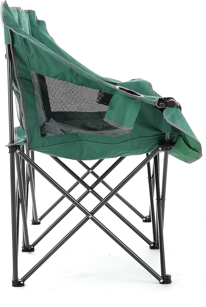 ARROWHEAD OUTDOOR Portable Folding Double Duo Camping Chair Loveseat w/ 2 Cup & Wine Glass Holder, Heavy-Duty Carrying Bag, Padded Seats & Armrests, Supports up to 500lbs, USA-Based Support