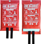 Fire Blanket for Home and Kitchen, 40" x 40", Emergency Fire Blanket, 2 Pack