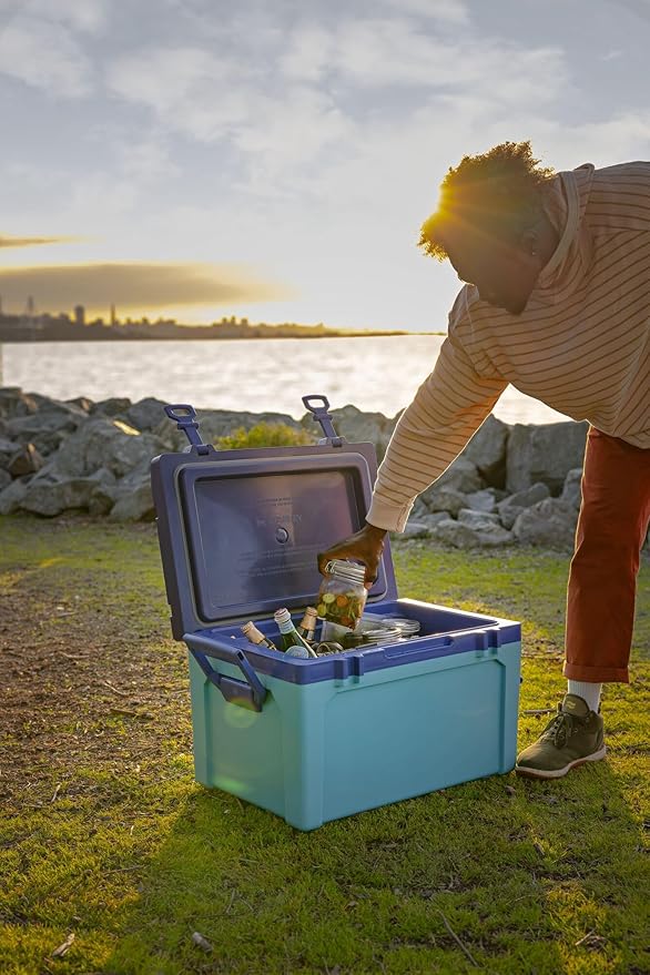 Stanley Adventure Outdoor Cooler 50 qt | Heavy Duty Outdoor Camping Cooler with Easy Carry Side Handles | 6 Days Cooling Ice Chest for 82 Cans | Flat Top Doubles as Seat | BPA-Free | Sycamore