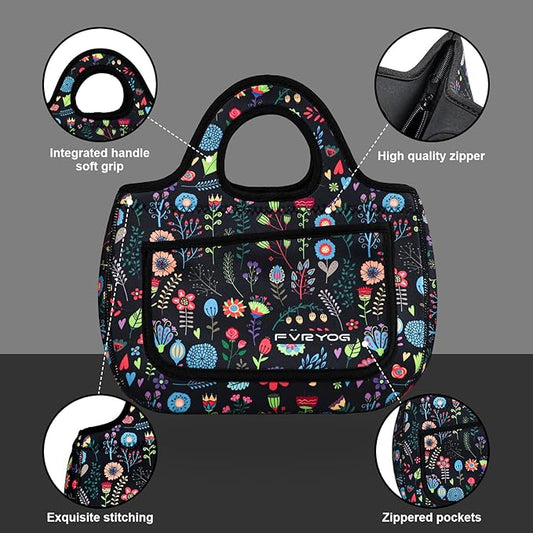 Lunch Bag for Women Soft Neoprene Lunch Bag Lightweight, Thermal Insulated and Reusable Lunch Bag for Women Men