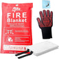 Emergency Fire Blanket with Hook and Glove - High Heat Resistant Fire, Emergency Blanket, Fire Resistant Safety Cover for Home Kitchen, Camping, and Office, Easy to Use, Compact Fire Safety Tool