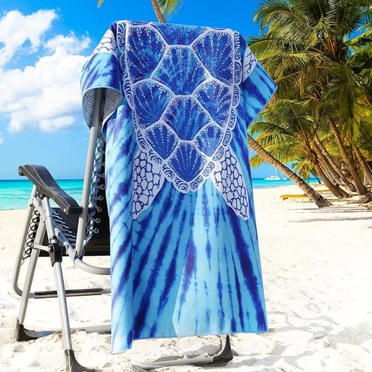 2 Packs Microfiber Oversized Lightweight Thin Beach Towel Sandproof Compact Quick Dry Clearance Towels Extra Large Sand Free Pool Travel Beach Essentials Accessories Women Adult Gift Blue Pink Vortex