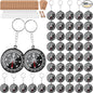 Soaoo 302 Pcs Mini Compass Set,Wedding Favors Set Compass Souvenir Present Nautical with Kraft Tags and White Organza Bag for Guests Birthday Wedding Nautical Travel Party Souvenir Gift Favors
