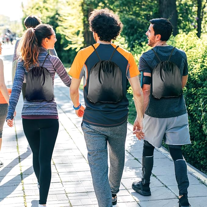 GoodtoU Drawstring Bags, Nylon Backpacks with Drawstring - Gym, Sport, Travel (10 Colors, 40Pcs)