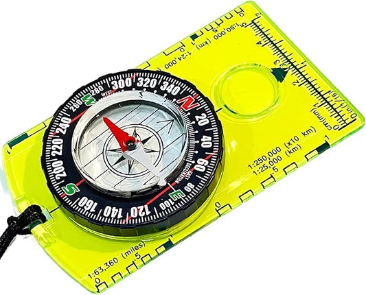 Pack of 2 Orienteering Compass Hiking-Compasses boy Scout Kids- Magnetic Gear Set Navigation map- Brujulas orientacion-Backpacking Camping Hunting Survival.