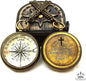 God is with You Wherever You Go Engraved Compass with Authentic Leather Case Brass Compass Directional Compass, Baptism Gifts for Boys & Girls, First Communion (BLC2)