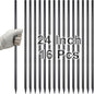 VVOKGO Rebar Stakes 24 Inch Ground Straight Rebar Stakes (16pcs), Heavy Duty Ground Anchors, 3/8" Diameter Steel Plant Support Garden Stake with Chisel Point End, Hammer Through Hard Soil for Camping