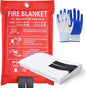 Fireproof Glass Fiber Emergency Blanket, 1 Pack Portable Fire Blanket for Home Kitchen, Grill, Office, Camping