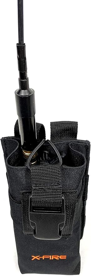 X-FIRE® Tall Washable Nylon MOLLE Pouch or Duty Belt Portable Radio Holder