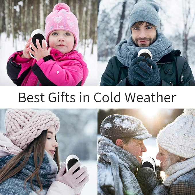Rechargeable Hand Warmer, 5200mAh Electric Hand Warmers Reusable, Portable USB Power Bank, Double-Sided Quick Heating Handwarmer for Hunting, Golf, Camping, Skiing, Winter Gift for Women, Men