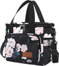 Femuar Lunch Bags for Women/Men, Insulated Lunch Bag for Work Office - Lunch Cooler Bag Leakproof Lunch Box with Adjustable Shoulder Strap - Pink flower
