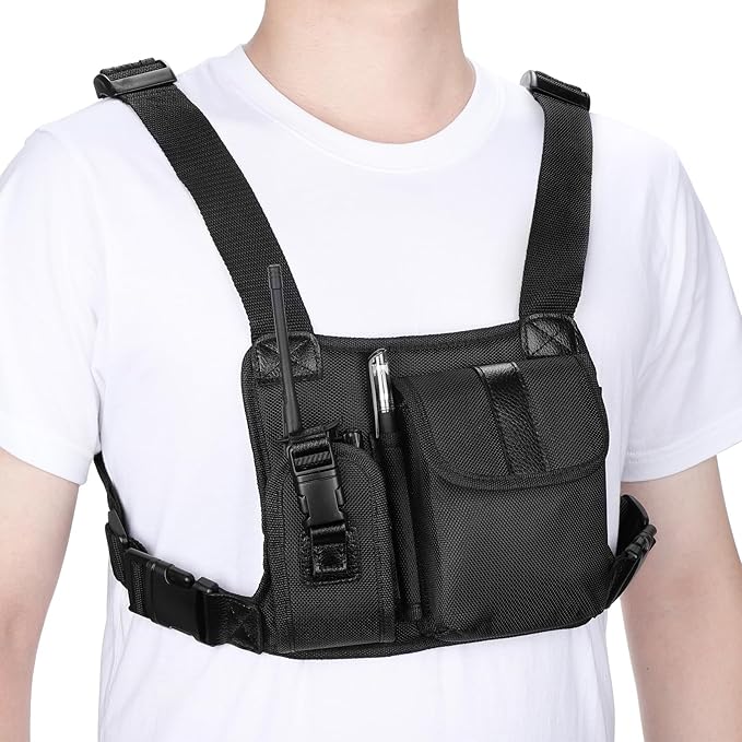 abcGoodefg Radio Chest Harness Chest Front Pack Pouch Holster Vest Rig for Two Way Radio Walkie Talkie(Rescue Essentials)