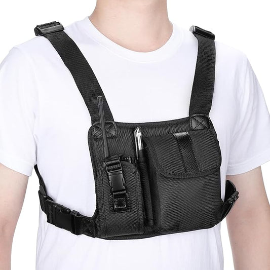 abcGoodefg Radio Chest Harness Chest Front Pack Pouch Holster Vest Rig for Two Way Radio Walkie Talkie(Rescue Essentials)