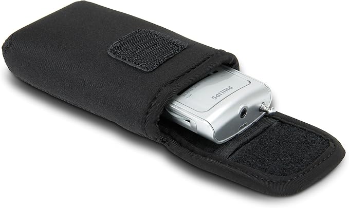 USA Gear AM FM Portable Radio Case - Personal Radio Travel Pouch with Belt Loop, Carabiner Clip - Compatible with C. Crane CC Pocket AM FM, Retekess V115, BTECH MPR-AF1, and more (Black)