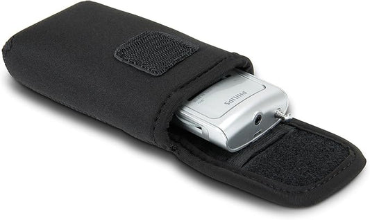 USA Gear AM FM Portable Radio Case - Personal Radio Travel Pouch with Belt Loop, Carabiner Clip - Compatible with C. Crane CC Pocket AM FM, Retekess V115, BTECH MPR-AF1, and more (Black)