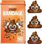 BioSwiss Bandages, Poop Shaped Self Adhesive Bandage, Latex Free Sterile Wound Care, Fun First Aid Kit Supplies for Kids, 50 Count
