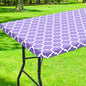 Smiry Rectangle Picnic Table Cover, Waterproof Elastic Fitted Camping Tablecloths for 4 Foot Tables, Wipeable Flannel Backed Vinyl Tablecloth Protector for Indoor, Outdoor (Lavender, 30x48 Inches)