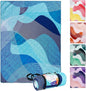 Whale Flotilla Extra Large Outdoor Picnic Blanket (60”x80”), Foldable Waterproof Sand Beach Mat Camping Blankets, Lightweight Soft Handy Mat Tote for Park Hiking Travel, Blue