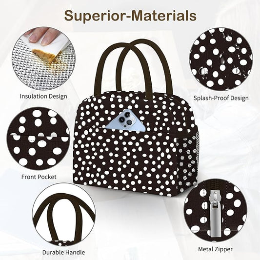 Lunch Bag Lunch Box for Women Men Reusable Insulated Lunch Tote Bag,Leakproof Thermal Cooler Sack Food Handbags Case High Capacity for Travel Work Picnic Beach