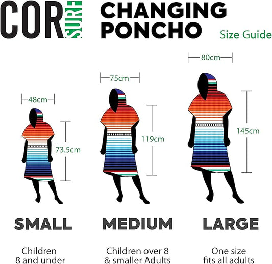 COR Surf Poncho Changing Towel Robe with Hood and Front Pocket | Thick Quick Dry Microfiber Wetsuit Poncho Towel for Surfing Beach Pool Swim (Gray - Medium)