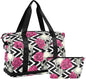 Skull Weekender Gym Bag for Women - Red Flowers Sports Duffle Travel Tote with Toiletry Bag, Shoes Compartment & Dry/Wet Separation