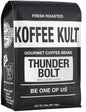 Koffee Kult Thunder Bolt Dark French Roast Whole Bean Coffee Small Batch 100% Arabica Gourmet Blend, Bold and Well Balanced 32oz Resealable Package