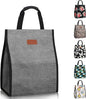 Lunch Bags for Women Insulated Reusable Lunch Tote with Internal Pocket, Lunch Tote bag for Work (Grey