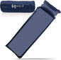 NELE Polyester Self Inflating Sleeping Pad Camping - Portable Camping Mattress, Easy to Inflate Sleeping Mat for Hiking, Traveling & Backpacking (2''/Dark Blue)