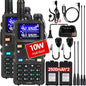 BAOFENG UV-5RM 10W Handheld Ham Radio Long Range, Portable Gmrs Radios with 2500mAh Type-C Charging Battery, Rechargeable 5RM Multi-Band Two Way Radio for Adults（2 Pack）