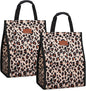 Lunch Bags for Women Insulated Reusable Lunch Tote with Internal Pocket, Lunch Tote bag for Work(Leopard)