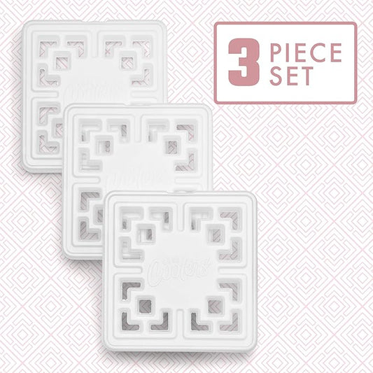 Cool Coolers Fashion Ice by Fit & Fresh, 3 Pack Large Slim Ice Packs, Unique Ice Pack Design for Womens Lunch Bag, Space Saving Reusable Ice Packs for Lunch Boxes, Cooler Ice Packs, Pearl White, 3PK