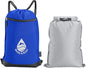 Skog Å Kust GymSak | Patented 2-in-1 Drawstring Cinch Bag with Removable Waterproof Dry Bag | Blue & Grey