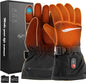 Fohil Heated Gloves for Men Women - Electric Heated Winter Gloves Rechargeable 3200mAh, Waterproof Touchscreen 3 Temperature Level Adjustable Heating Work Gloves for Skiing Motorcycling Hiking