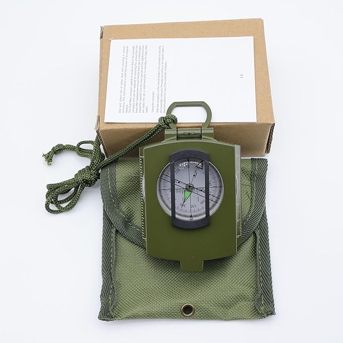 Posinly Multifunctional Military Compass with Inclinometer, Sighting, Optic, Resistant & Waterproof Compass, Essential for Hiking, Camping, Scouting