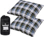REDCAMP Small Camping Pillow Lightweight and Compressible, 2PCS Flannel Travel Pillow with Removable Pillow Cover