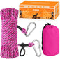 Dog Tie Out Cable for Camping - 70ft Dog Lead Dog Runner for Yard - Portable Dog Trolley System for Large Small Dogs Outside Pink