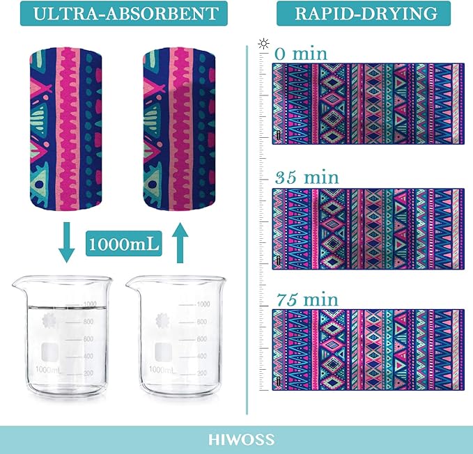 Microfiber Beach Towels Oversized 71"x31", Soft Touch Ultra-Absorbent Quick Dry Sand Free Large Pool Towels with Mesh Bag for Travel Camping Bathroom,Boho-Chic