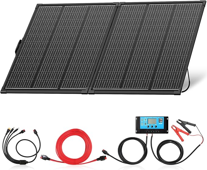 200 Watt Portable Solar Panel Kit with 20A PWM Controller,23.5% High Efficiency & IP68 Waterproof,Foldable Lightweight Design for RV/Camping/Battery,Off-Grid Power Stations,Camping Essentials