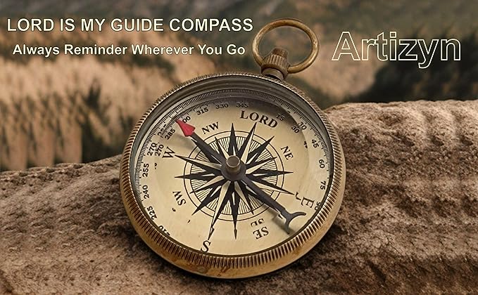 For I Know The Plans I Have For You Brass Magnetic Compass Engraved with Scripture Jeremiah 29:11, Directional Compass, Religious Gifts For Men, Easter Gifts For Teen Boys