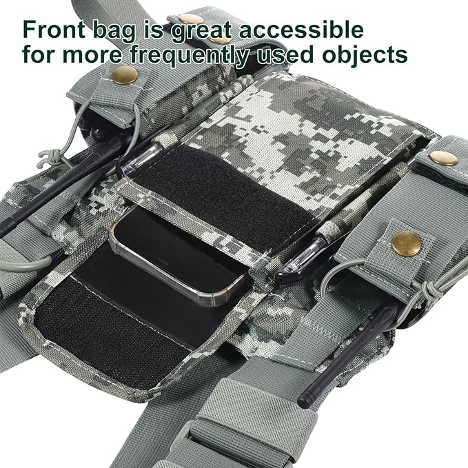abcGoodefg Radio Chest Harness Chest Front Pack Pouch Holster Vest Rig for Two Way Radio Walkie Talkie(Rescue Essentials)