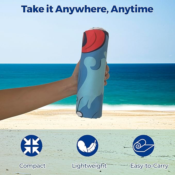 Microfiber Beach Towels - Soft & Lightweight - Absorbent, Quick Dry, Sand Free - Perfect for Beach, Pool, Travel, Camping, Yoga, Picnic - Matching Travel Bag - XL - Tidal Symphony