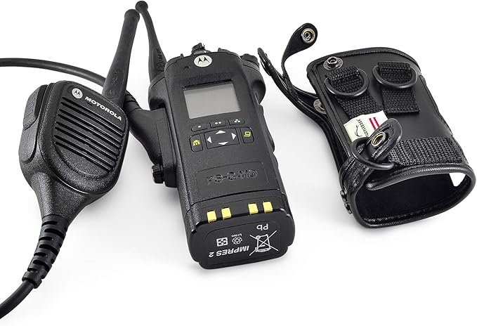 Turtleback Radio Holster for Motorola APX6000 – Durable Leather Belt Radio Holster – Durable Duty Belt Holder with D-Rings – All-Button Access – Fits Slim or Extended Battery