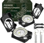 INMAKER Compass, Compass Hiking with Survival Whistle, Luminous Compass Gift for Kids, Apply to Outdoor Survival, Camping and Navigation
