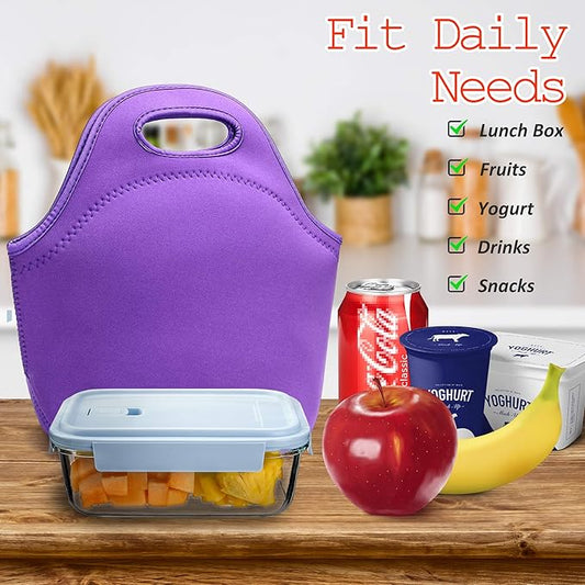 Neoprene Lunch Bags Thermal Insulated Lunch Tote Bag Reusable Washable Neoprene Picnic Bag for Women Men