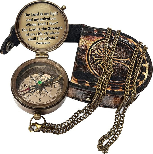 Brass Nautical - Brass Compass Engraved Gift for Son, Grandson, Daughter, Baptism, Confirmation Communion Godson Church Graduation Day